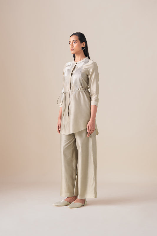 Chanderi Amani Shirt Set – Beige