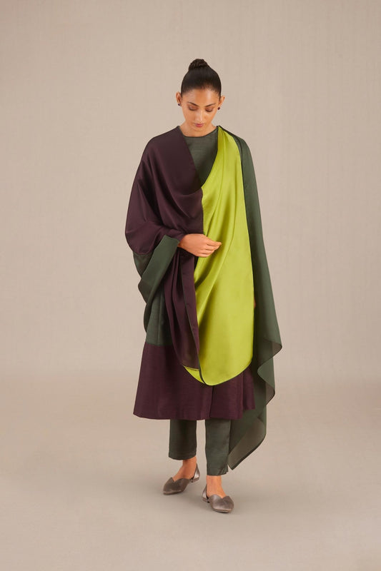Silk Heba Kurta Set – Green