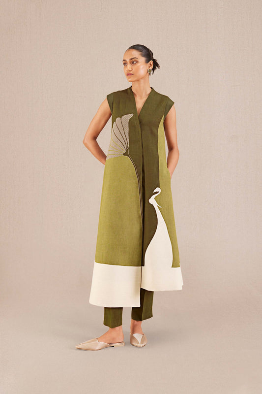 Linen Cora Jacket Set – Green