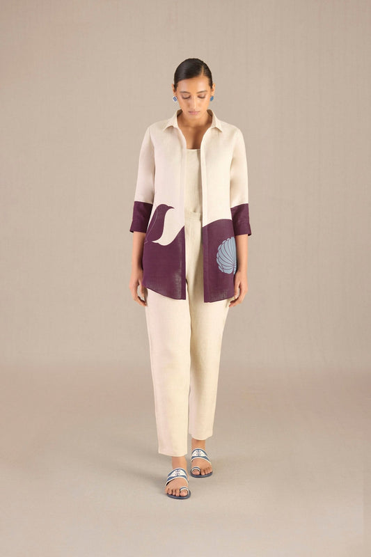 Linen Tara Shirt Set – Beige