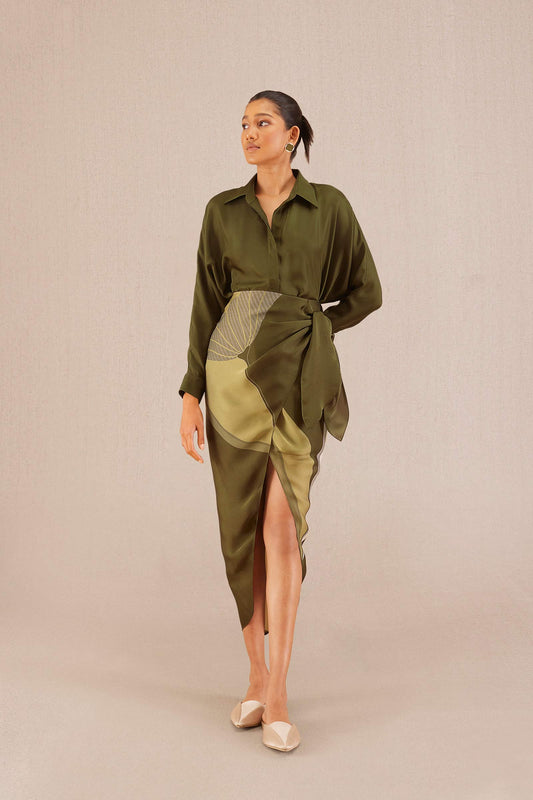 Silk Nasreen Co-ord Set – Green
