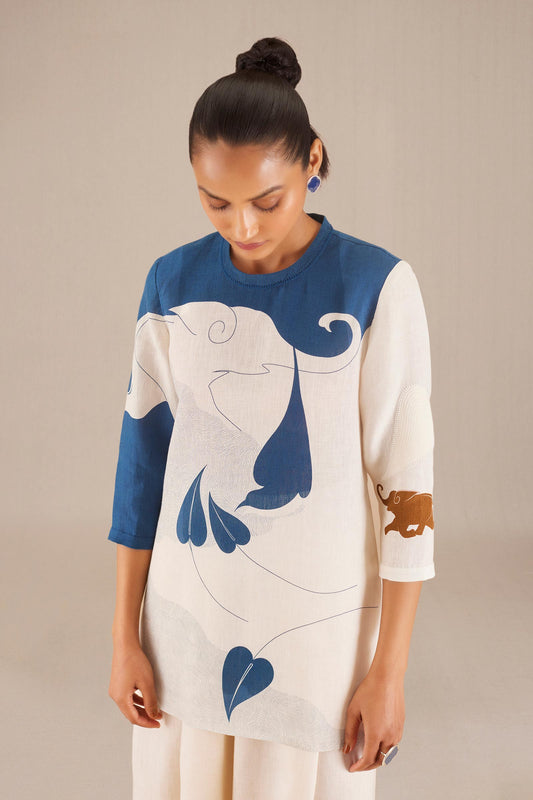 Linen Aayat Shirt Co-ord Set – Ivory