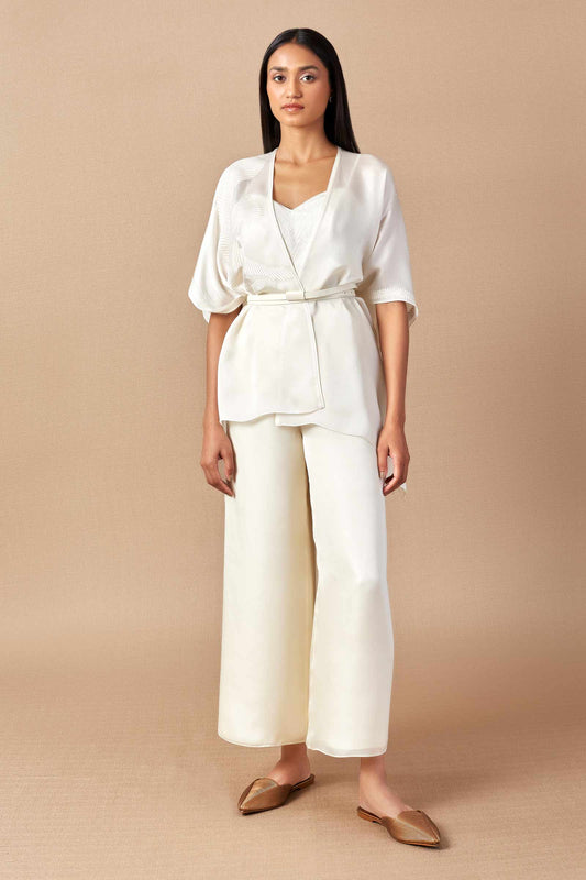 Organza Alizah Co-ord Set – Ivory