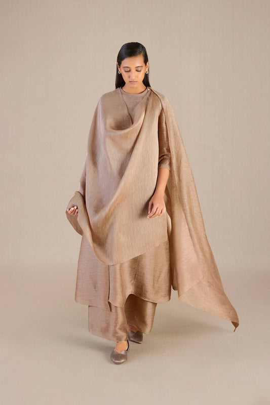 Linen Adiva Kurta Set – Brown