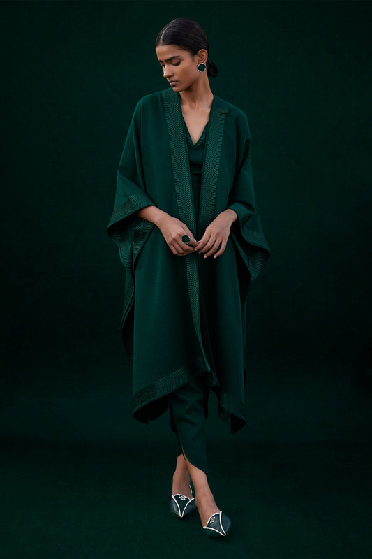 Wool Adarah Cape Set – Green