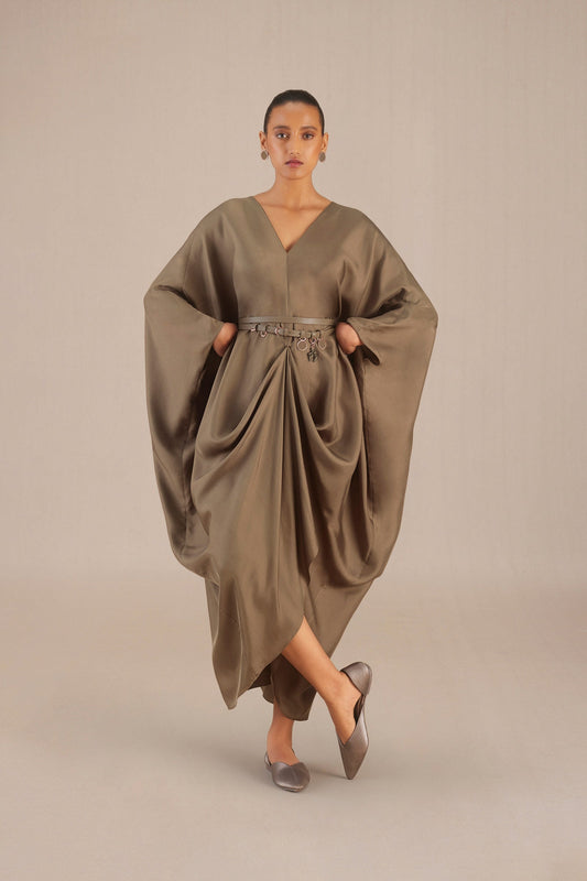 Silk Nysa Dress – Beige