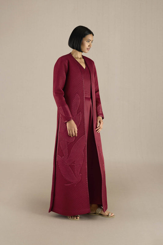 Silk Nia Jacket Set – Red