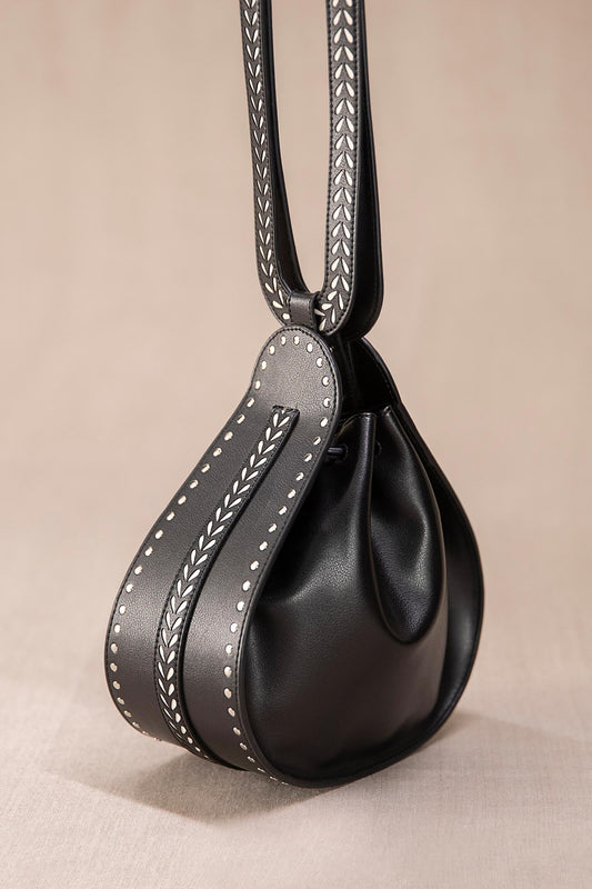 Leather Safeena Bucket Bag – Black