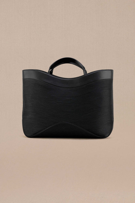 Faux Leather Rahele Tote Bag – Black