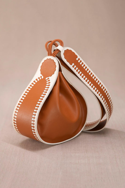 Leather Nusrat Bucket Bag – Brown