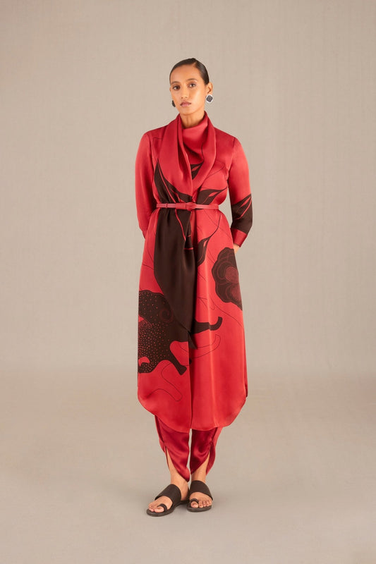 Organza Yusra Tunic Set – Red