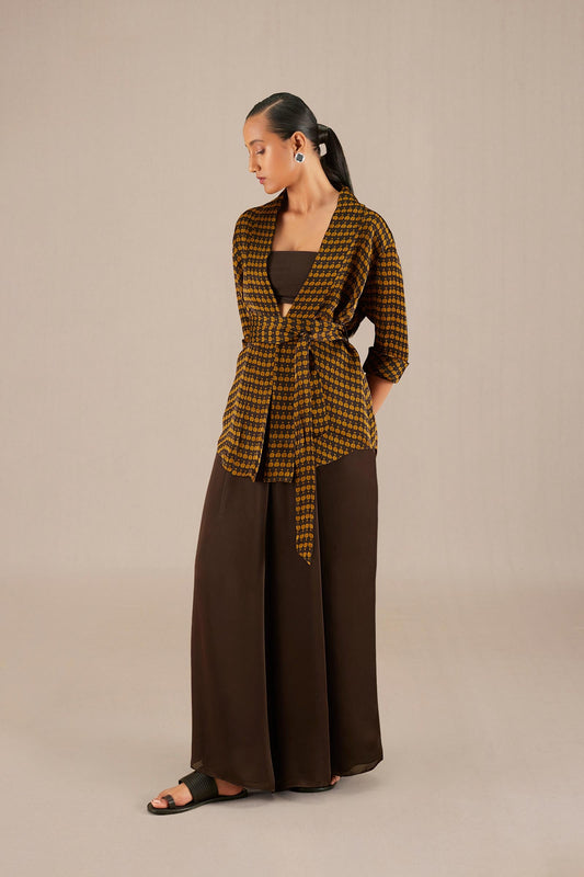 Organza Zeebah Cape Set – Brown