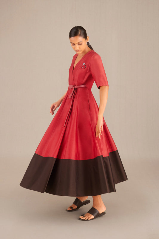 Chanderi Amna Dress – Red
