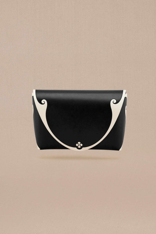 Faux Leather Afsa Clutch – Black