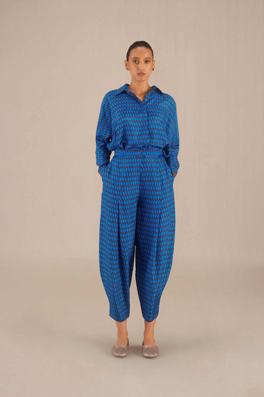 Silk Anahat Shirt Set – Blue