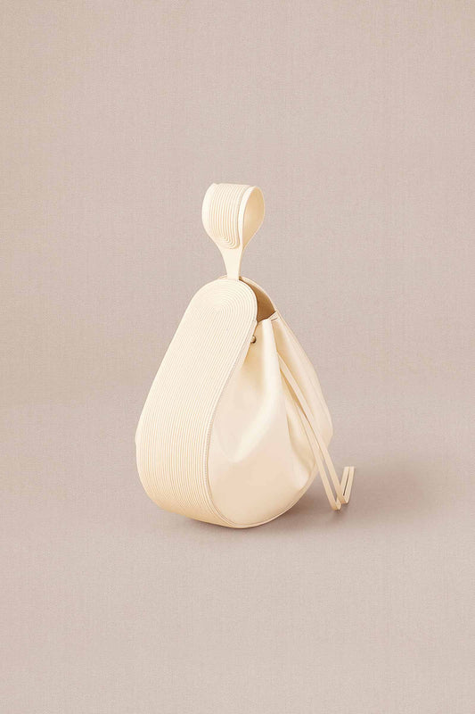 Faux Leather Haya Bucket Bag – Ivory