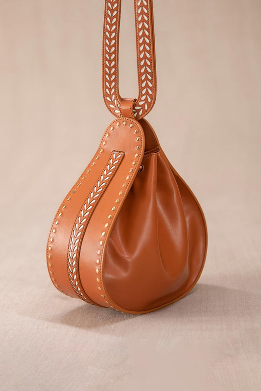 Leather Safeena Bucket Bag – Brown