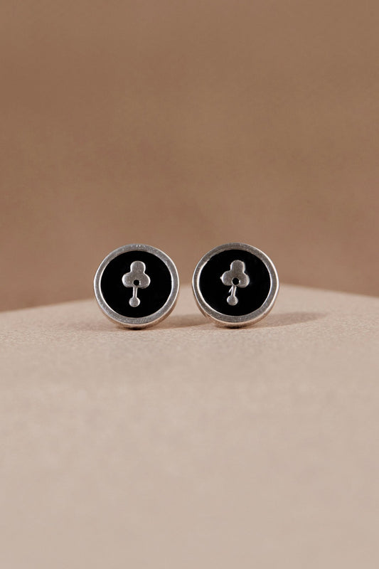 Enamel Lana Studs – Black