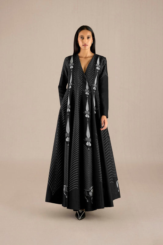 Silk Mahi Abaya Set – Black
