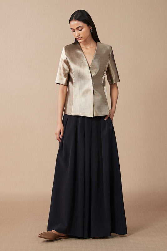 Crepe Hana Flared Palazzo – Black