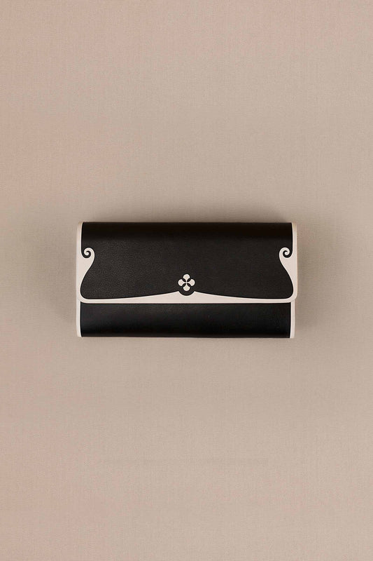 Faux Leather Rayah Wallet – Black