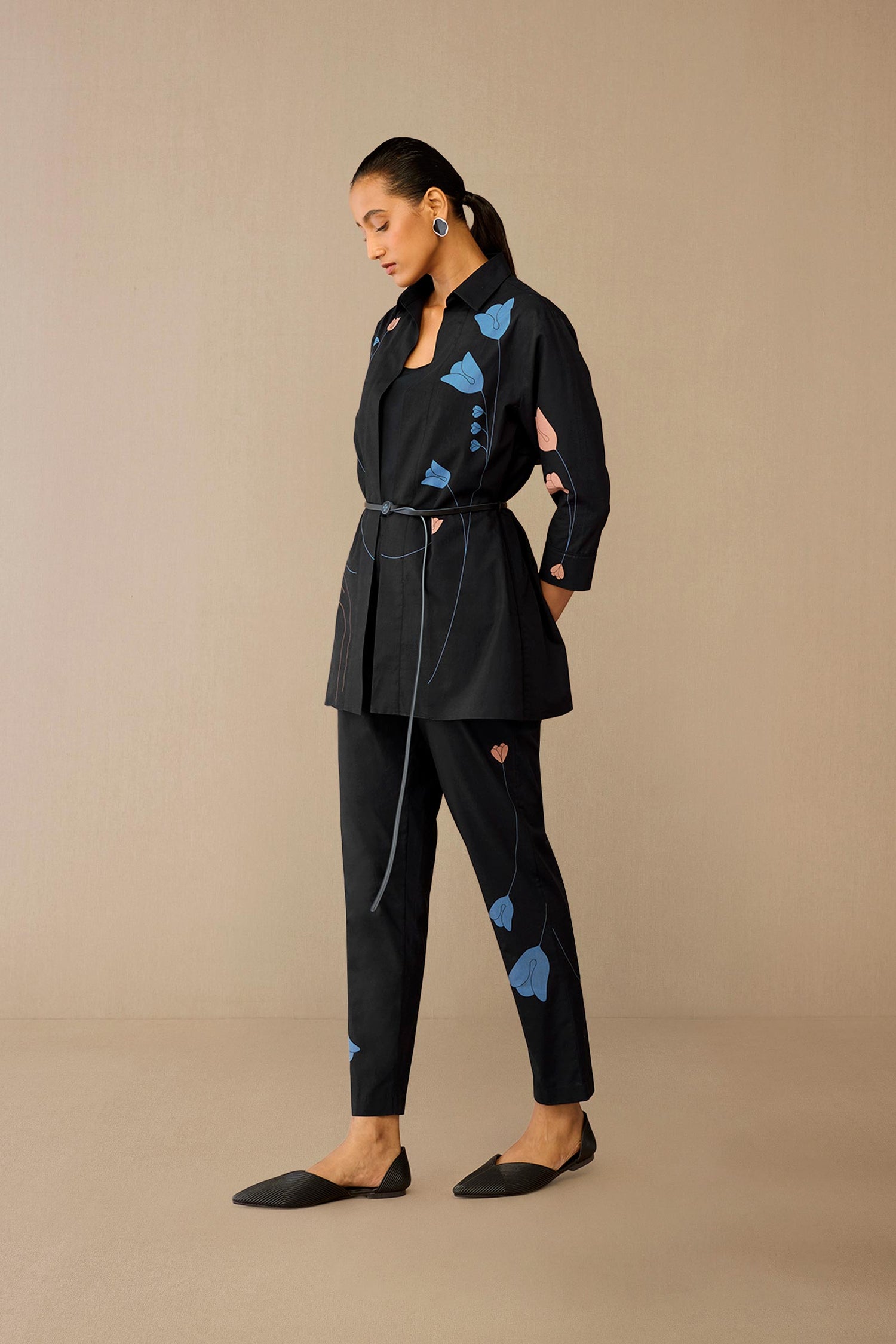  Cotton Neima Shirt Set – Blue