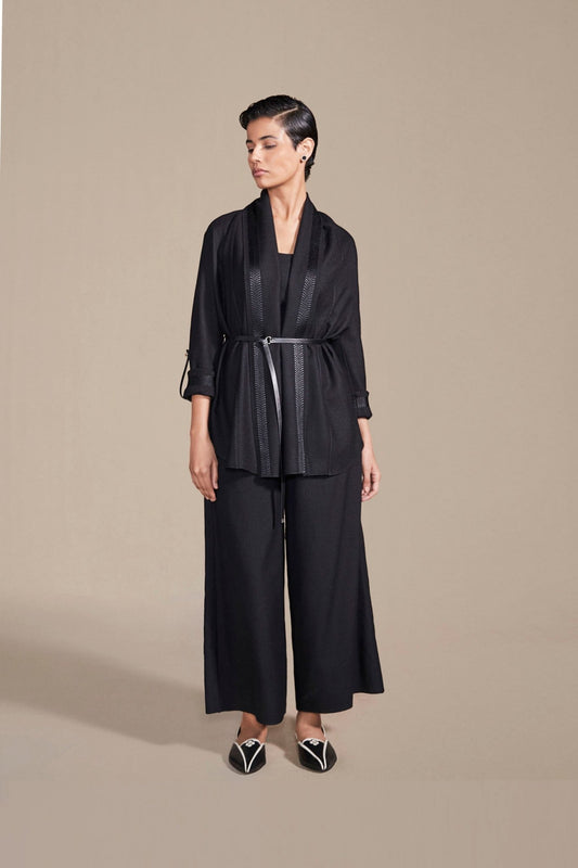 Wool Samiah Cape – Black