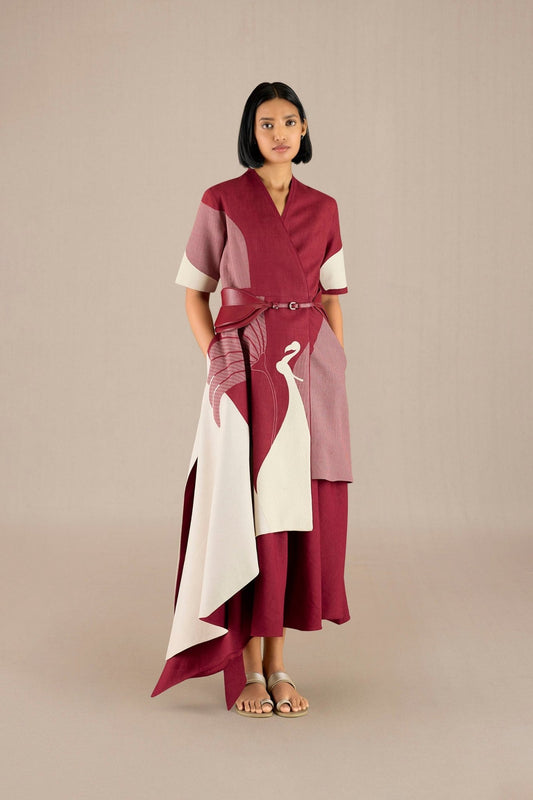 Linen Naila Jacket Set – Red