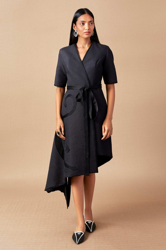Silk Nora Jacket Dress – Black
