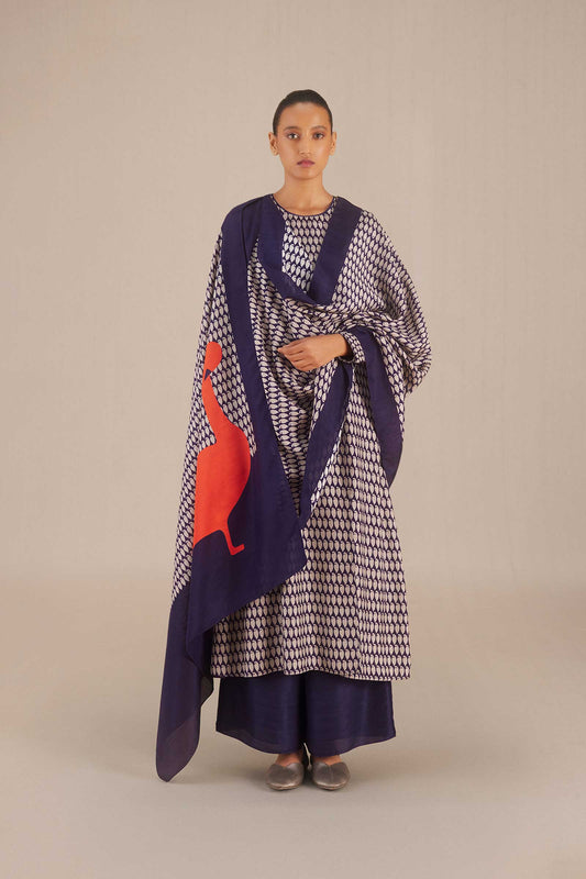 Silk Huma Kurta Set – Purple