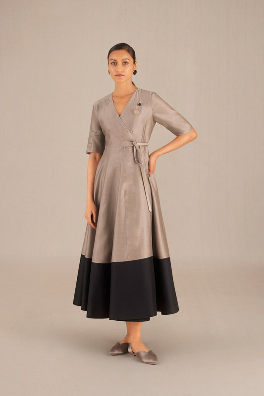 Chanderi Amna Dress – Beige