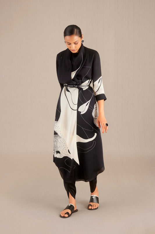 Organza Yusra Tunic Set – Black