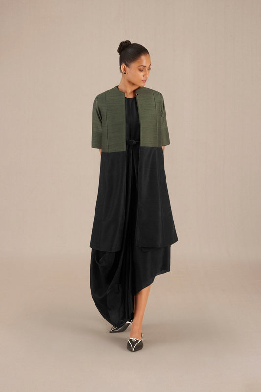 Silk Nasira Jacket Set – Black