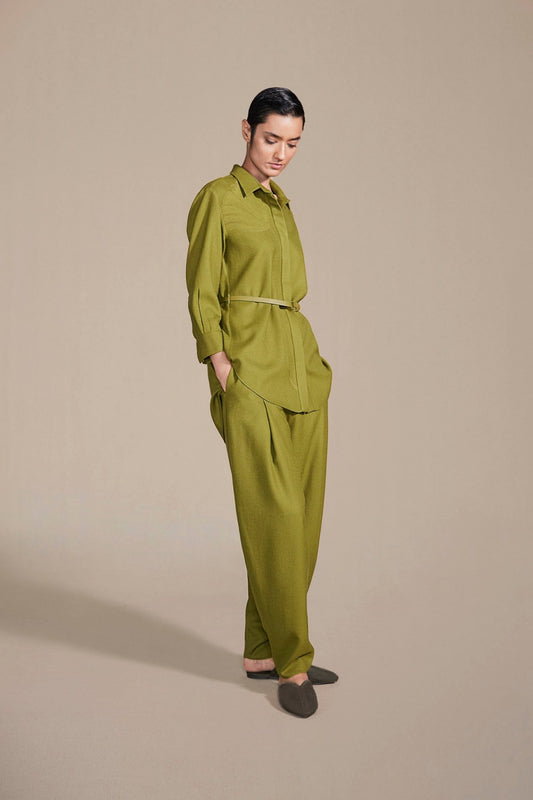 Wool Ashia Shirt Set – Green
