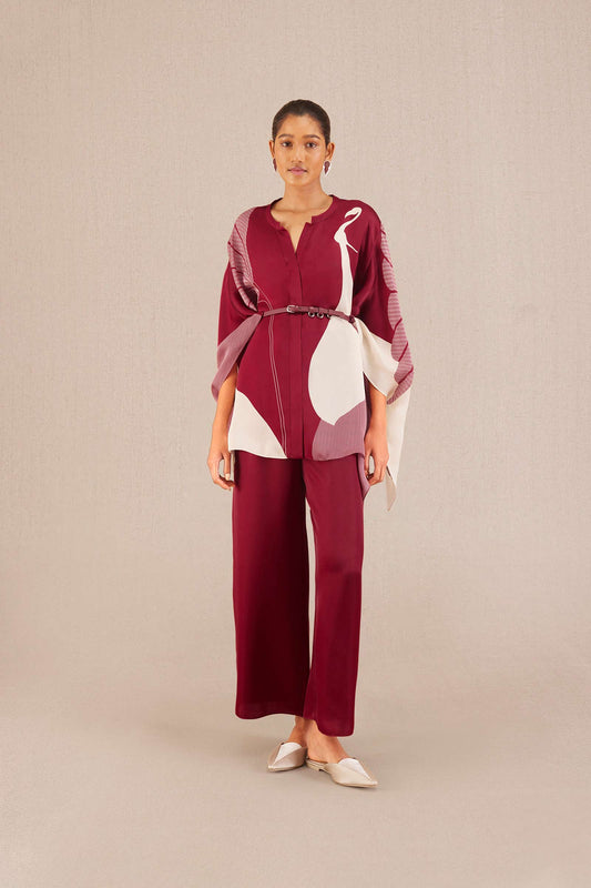 Organza Adah Kaftan Set – Red