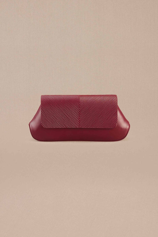 Faux Leather Azra Clutch – Red