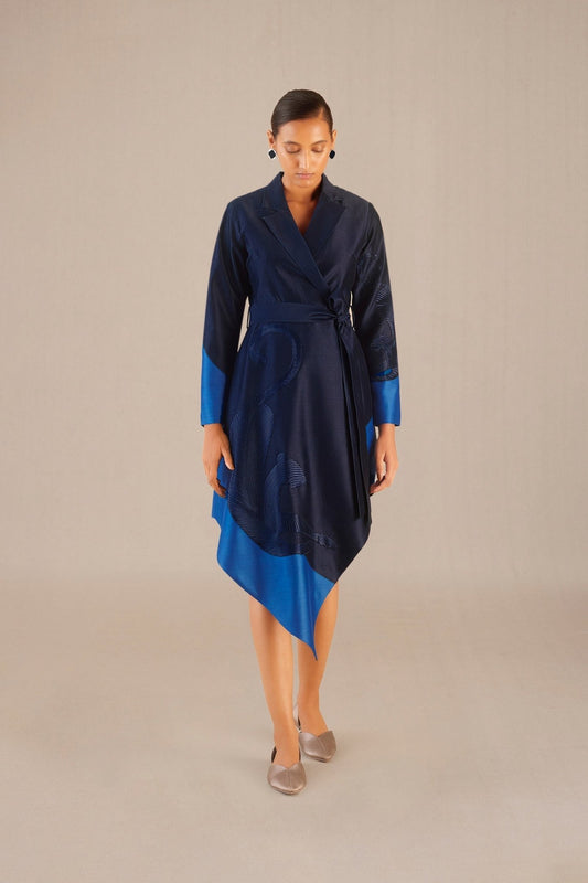 Chanderi Avisa Jacket – Blue