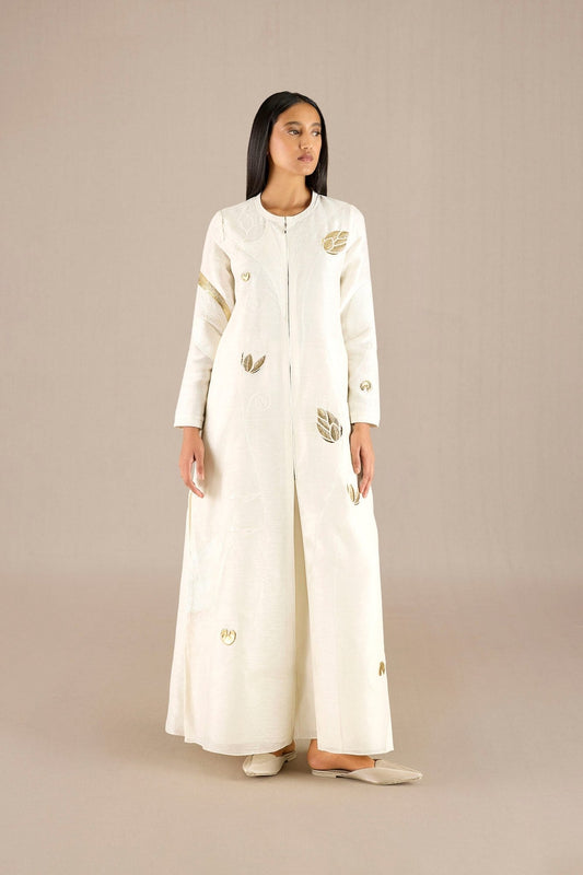 Linen Nirali Jacket Set – Ivory