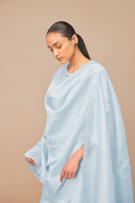 Chanderi Svara Kurta Set – Blue