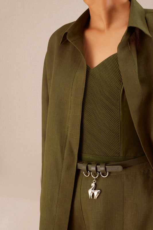 Linen Elizah Co-ord Set – Green