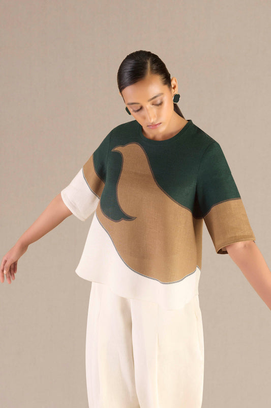 Linen Hina Top Set – Green