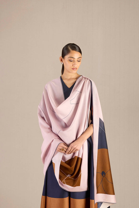 Chanderi Keira Kurta Set – Blue