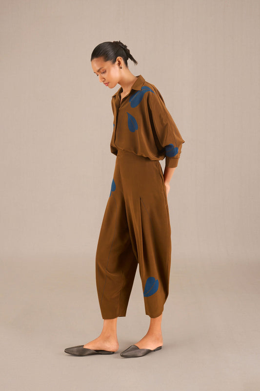 Silk Salma Co-ord Shirt Set – Brown