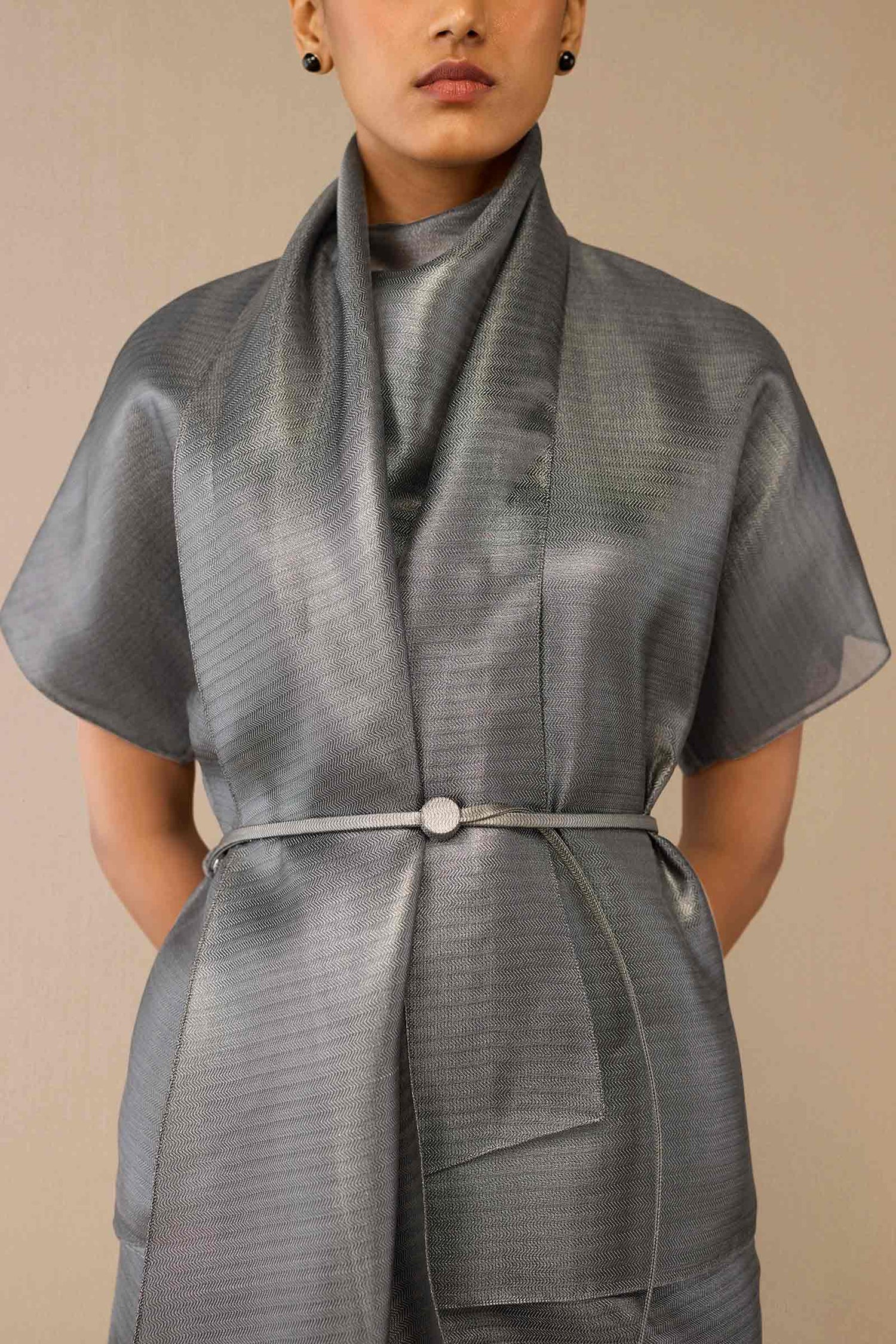  Brocade Shiri Top Set – Grey