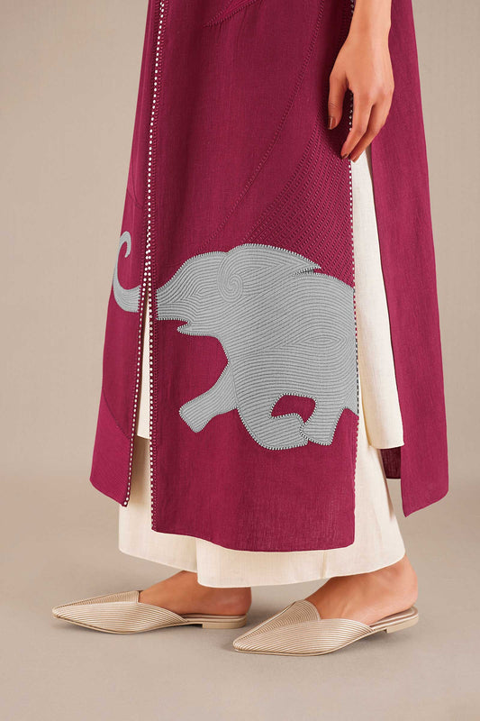 Linen Zainab Jacket Set – Pink