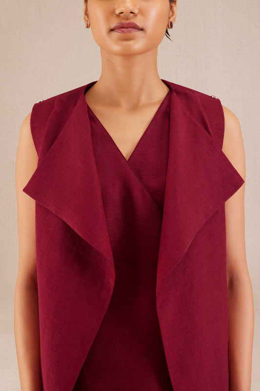Linen Mila Jacket Set – Red