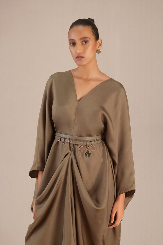 Silk Nysa Dress – Beige