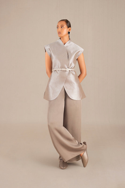Organza Effat Jacket Set – Metallics
