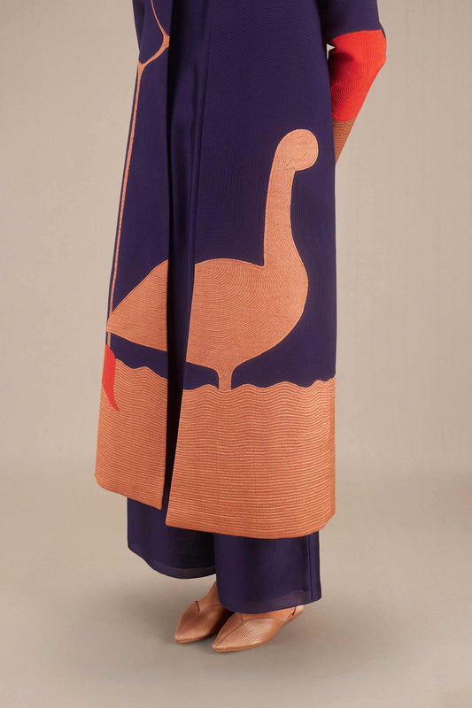 Chanderi Ifra Jacket Set – Purple