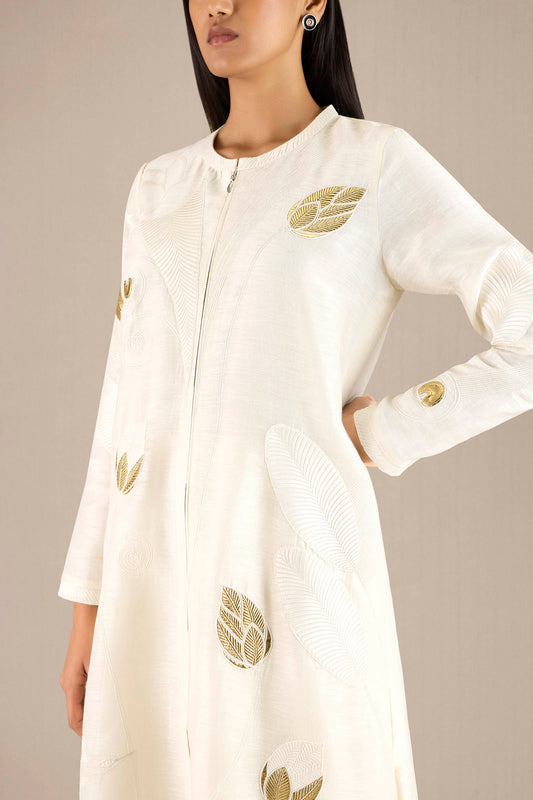 Linen Nirali Jacket Set – Ivory